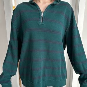 green quarter zip sweatshirt